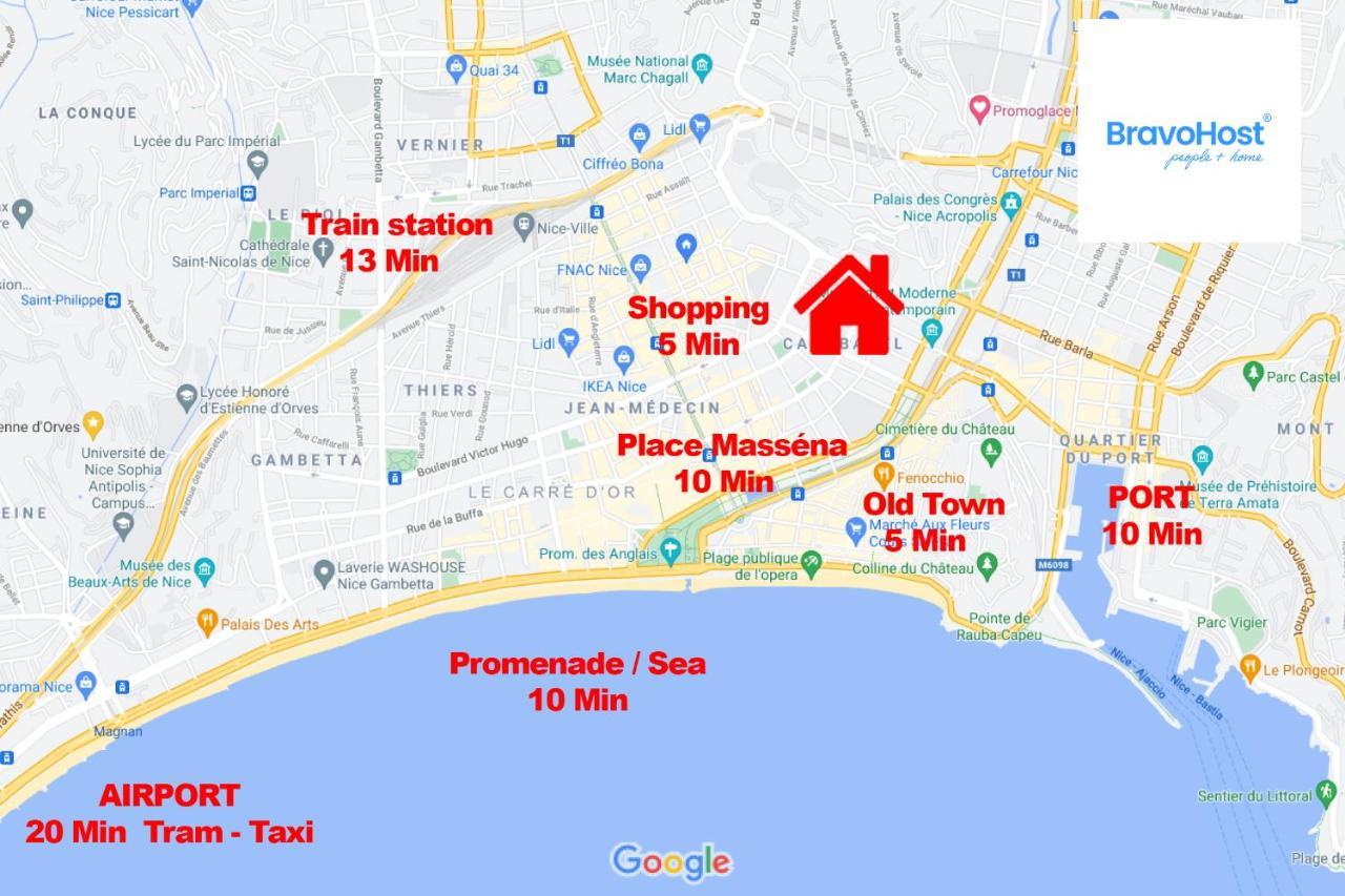 Gioffredo 4 Pers Centrale Wifi Daire Nice Dış mekan fotoğraf
